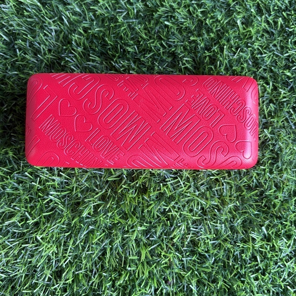 LOVE MOSCHINO Luxury Designer Hard Shell Red Sunglass Eyeglass Case - Picture 3 of 7